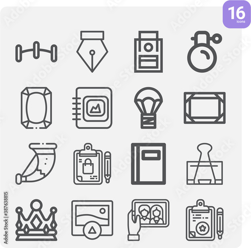 Simple set of provisions related lineal icons.