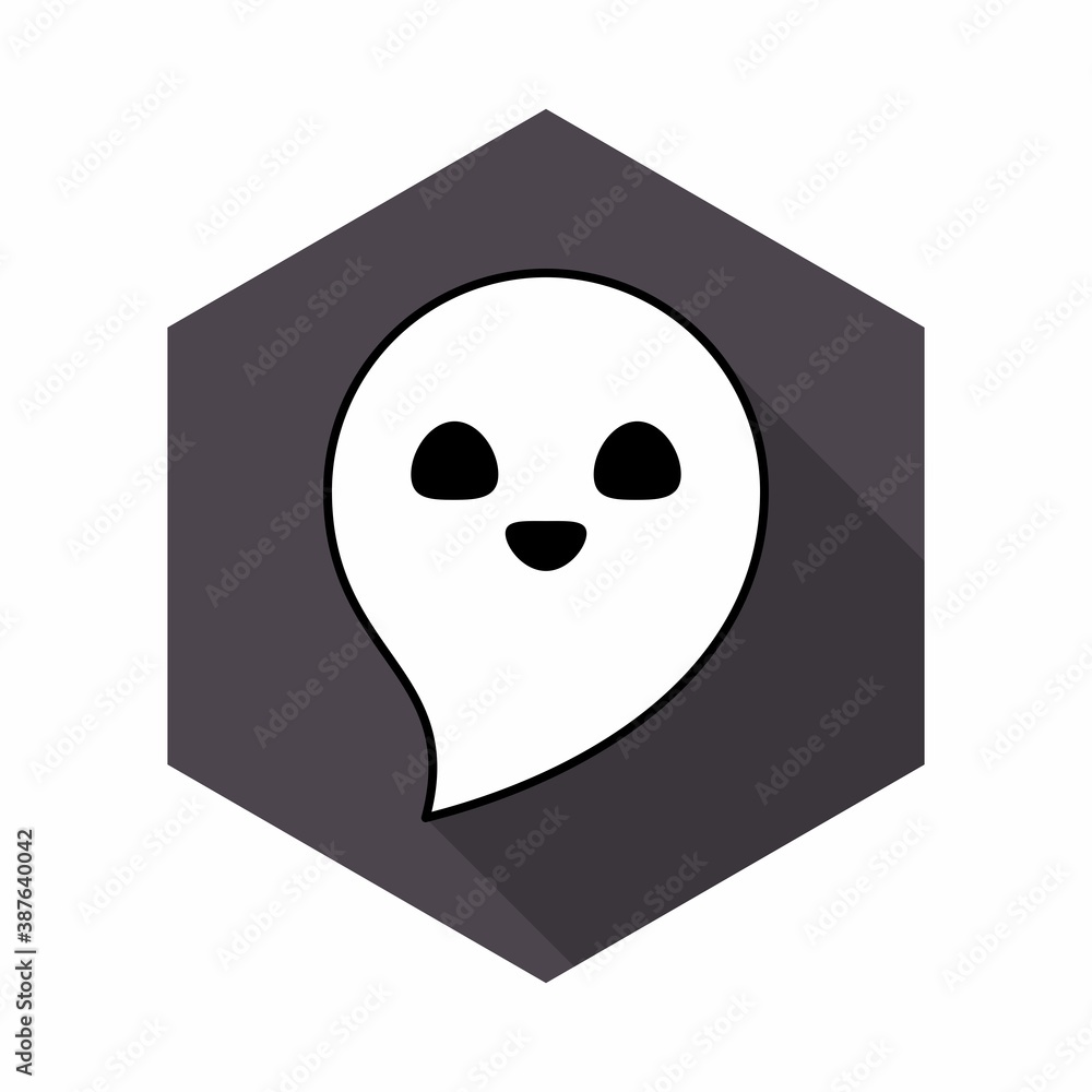 Halloween ghost, scary or cute cartoon spooky ghost, Halloween holiday.