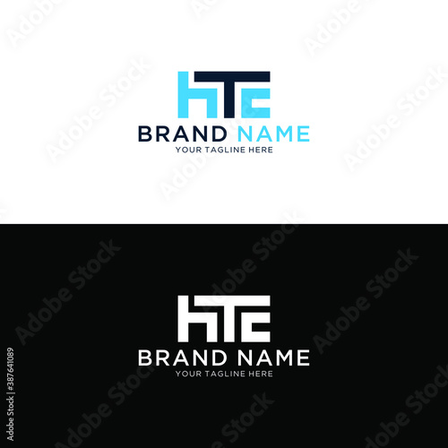 Modern HTE Letter Business Logo Design Alphabet Icon Vector Monogram