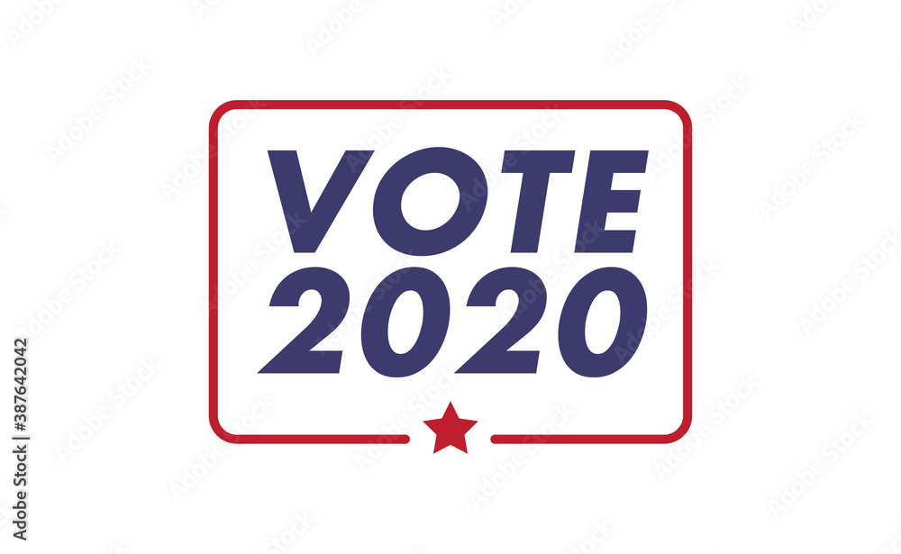 Vote 2020 in USA, sticker design. Political election campaign banner. Election day in United States of America. Vote 2020 in USA, sticker design. Political election campaign banner. Election day in United States of America.