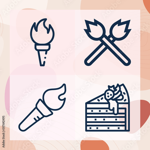 Simple set of lit related lineal icons