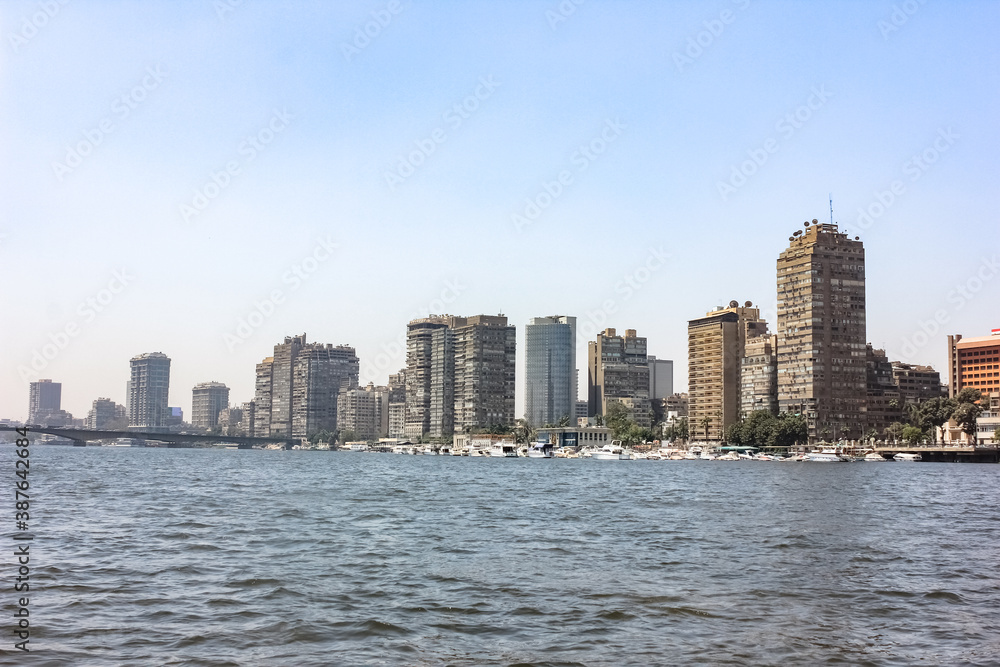 Egypt, Cairo - 05/05/2015: Walk around the city in the afternoon. Buildings and the Nile River. Egypt, Cairo - 05/05/2015: Walk around the city in the afternoon. Buildings and the Nile River.