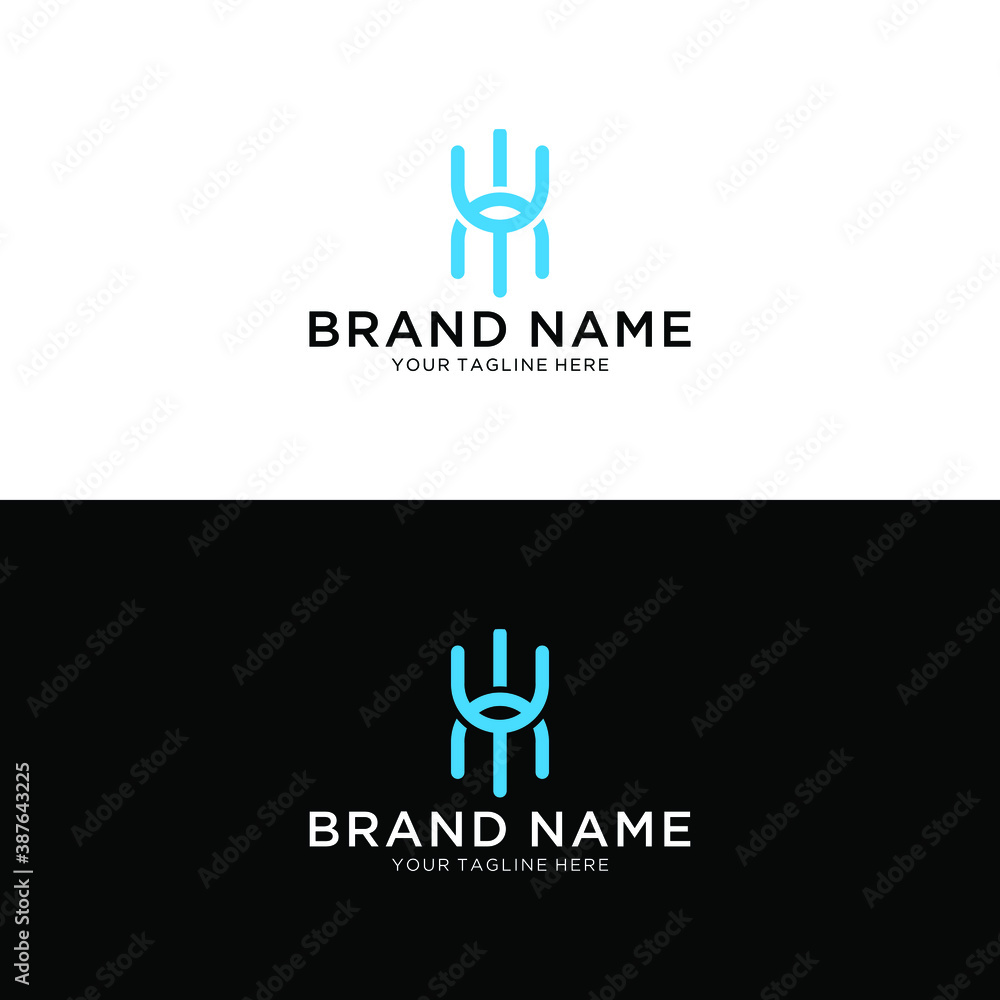 Isometric letter H logo perspective hipster monogram, simple linear typography blue and white emblem, HHH 3D art symbol Isometric letter H logo perspective hipster monogram, simple linear typography blue and white emblem, HHH 3D art symbol