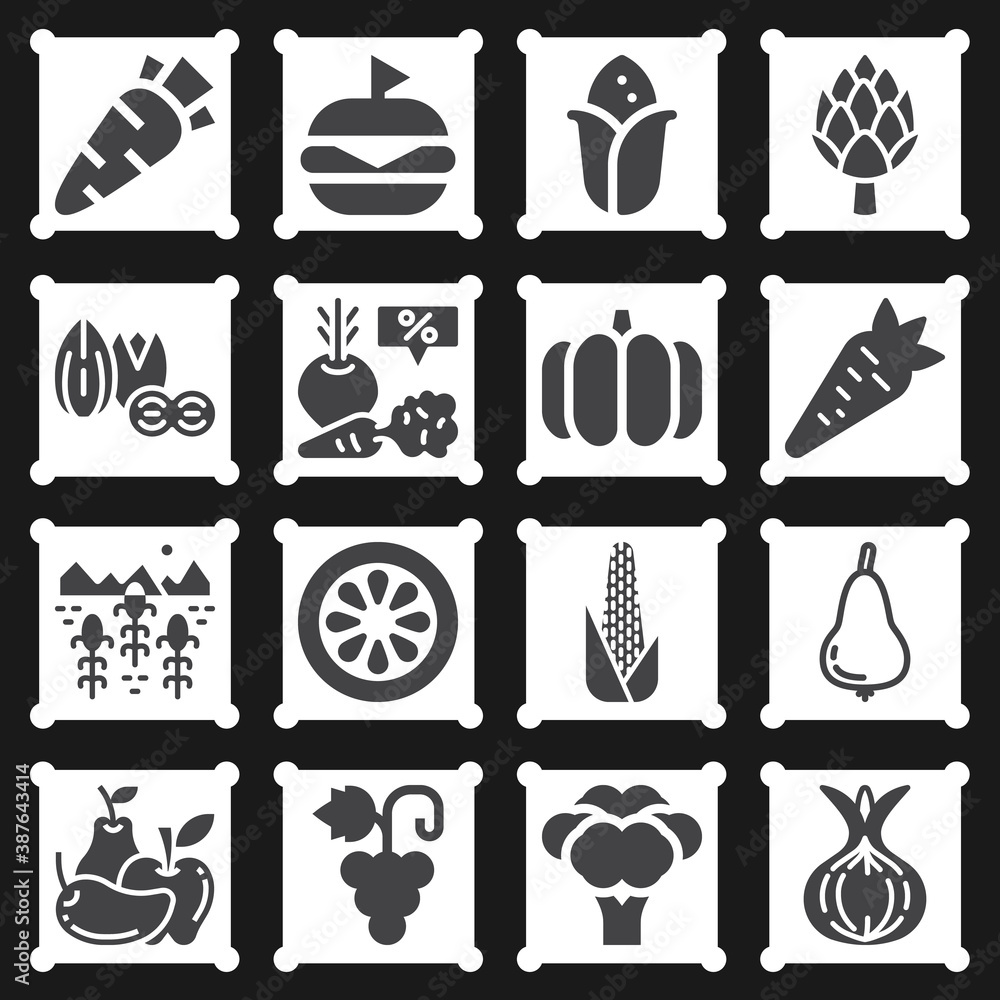 16 pack of general assembly  filled web icons set