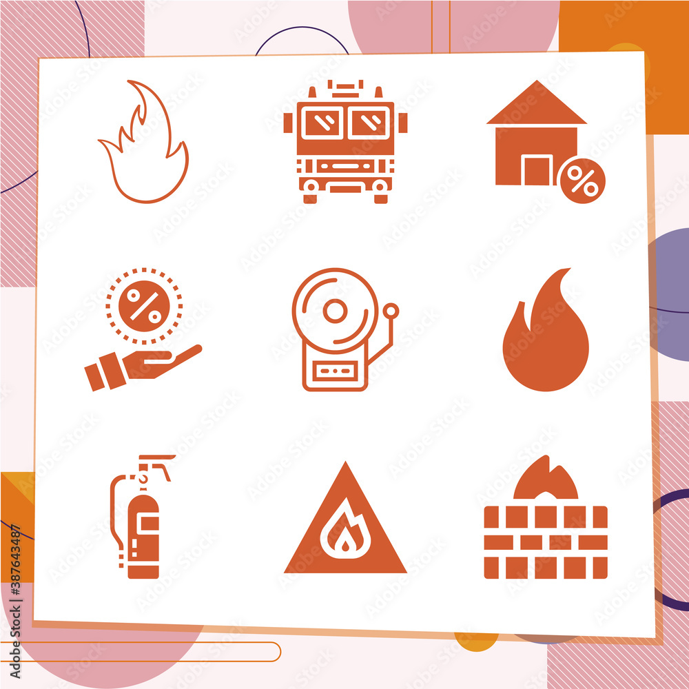 Fototapeta premium Simple set of 9 icons related to elicit