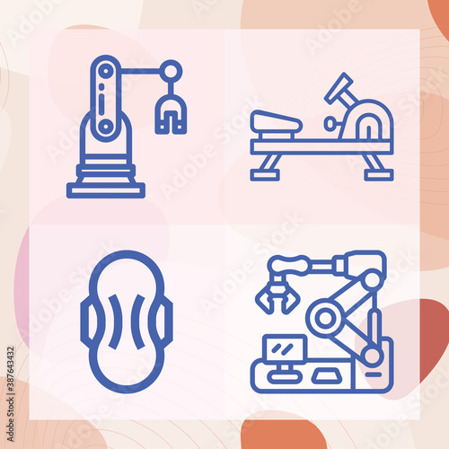 Simple set of computerized related lineal icons