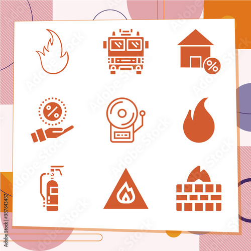 Simple set of 9 icons related to elicit