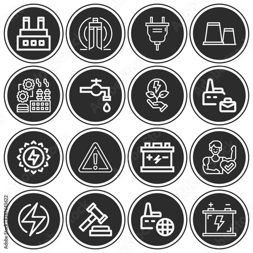 16 pack of discretion  lineal web icons set