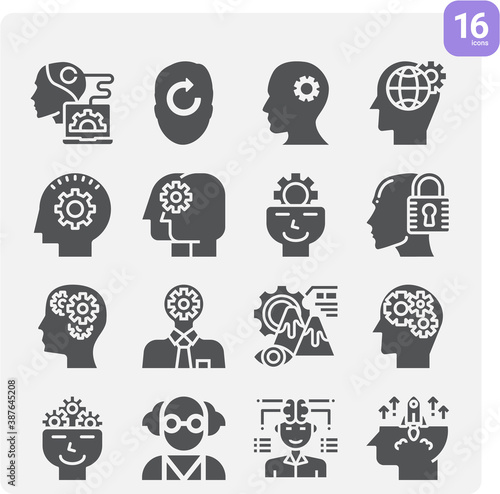 Simple set of thinker related filled icons.