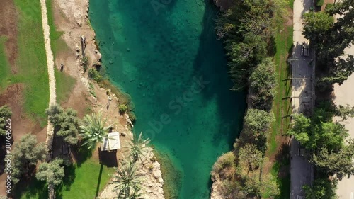 Natural warm water pool at Gan HaShlosha, Sakhne, Israel. photo