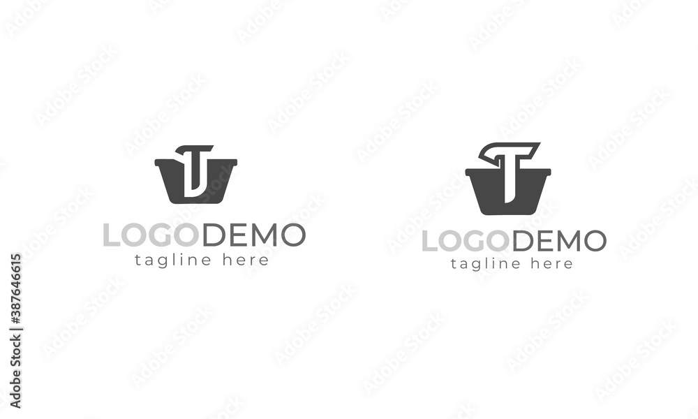 Shopping Basket And initial T latter logo design vector Illustration . Shopping Basket And initial T latter logo design vector Illustration .
