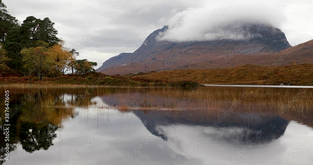 liathach, torridon reflection off a nearby loch during a cloudy cold day. liathach, torridon reflection off a nearby loch during a cloudy cold day.