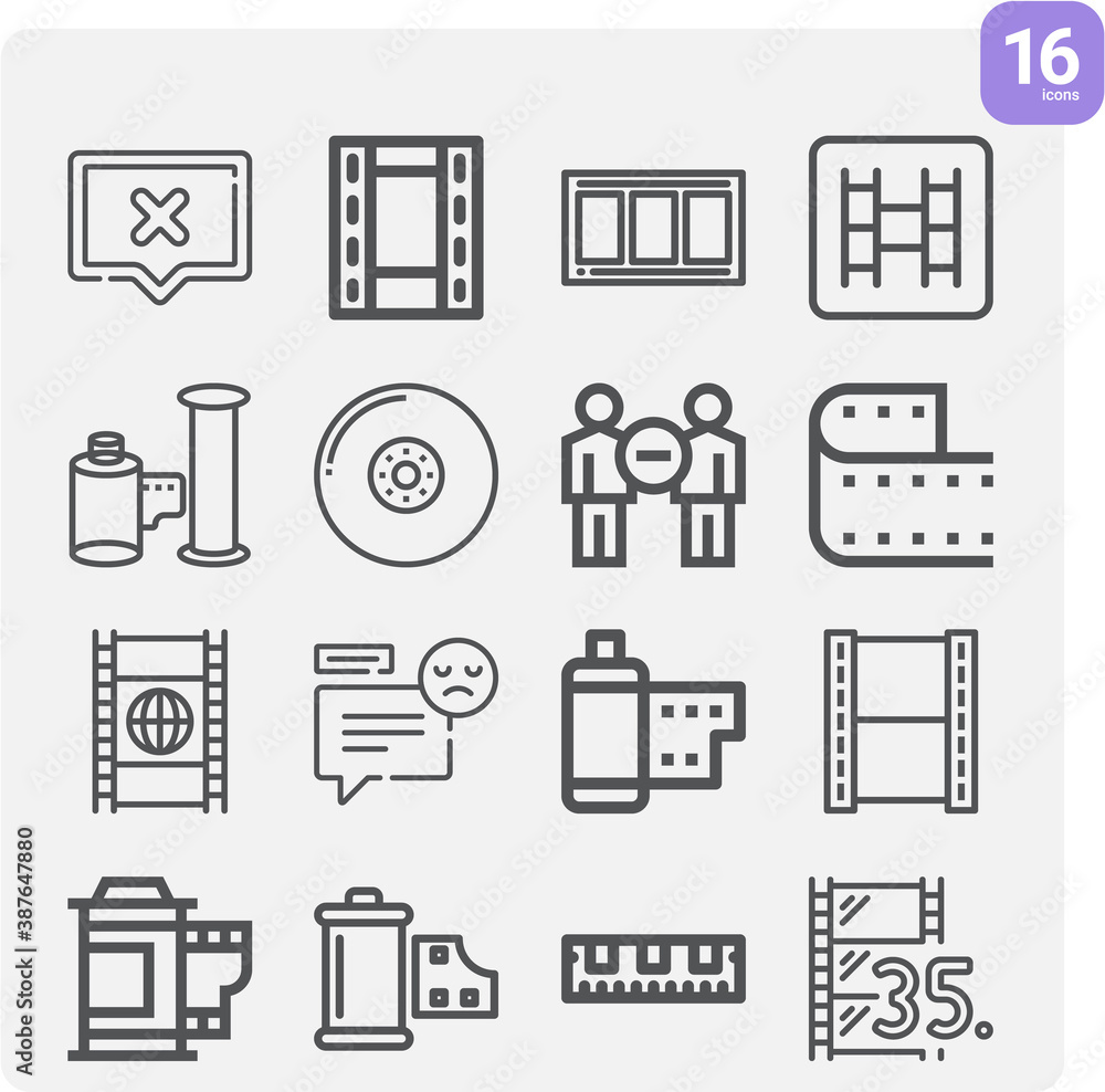 Simple set of vote out related lineal icons.
