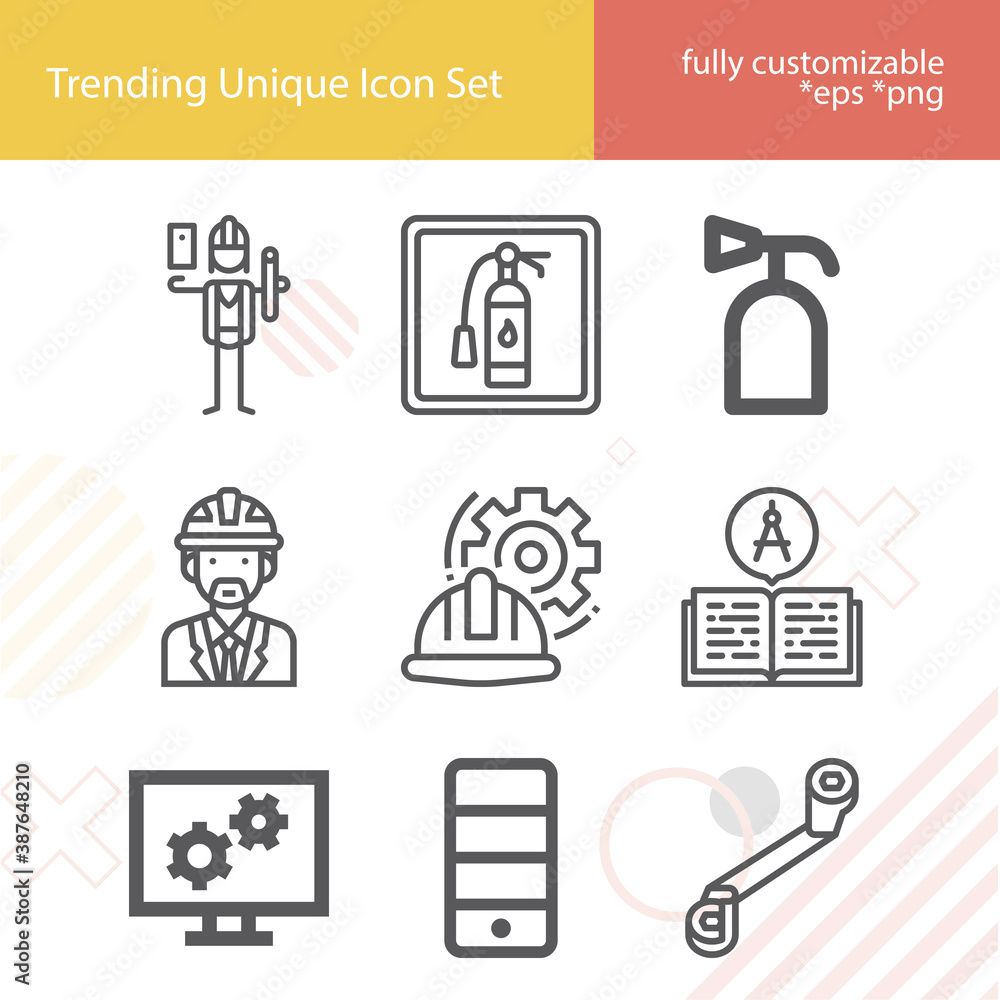Simple set of contractor related lineal icons. Simple set of contractor related lineal icons.