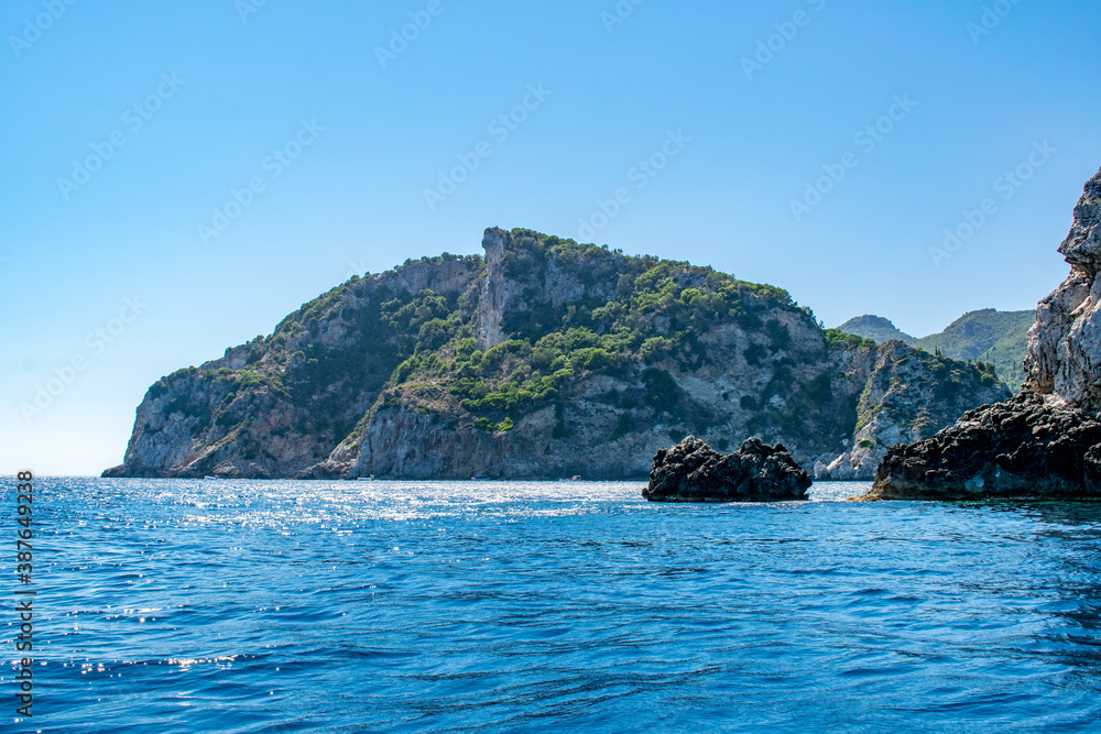 The Lion Head cliff in Palaiokastritsa, Corfu, Greece