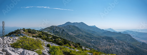 Panorama of rocks and peaks in the Mosor massif. Dinaric mountains in Croatia. Split, Croatia. photo