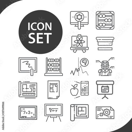 Simple set of reasoning related lineal icons.