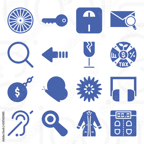 16 pack of over  filled web icons set
