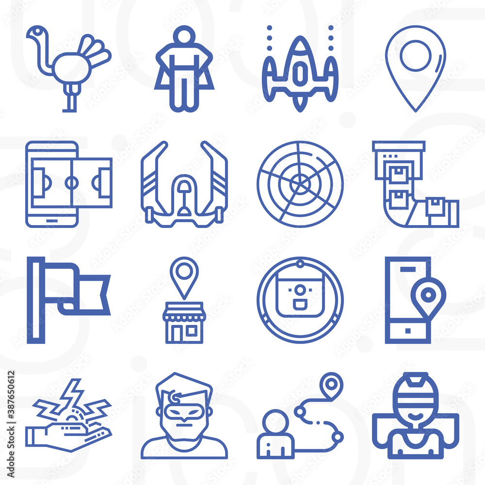 16 pack of region lineal web icons set 16 pack of region lineal web icons set