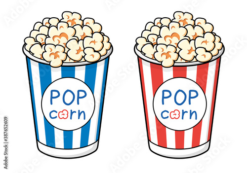 Popcorn bucket boxes isolated
