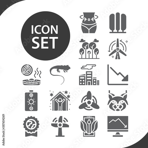 Simple set of habitat related filled icons.