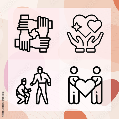 Simple set of compassion related lineal icons