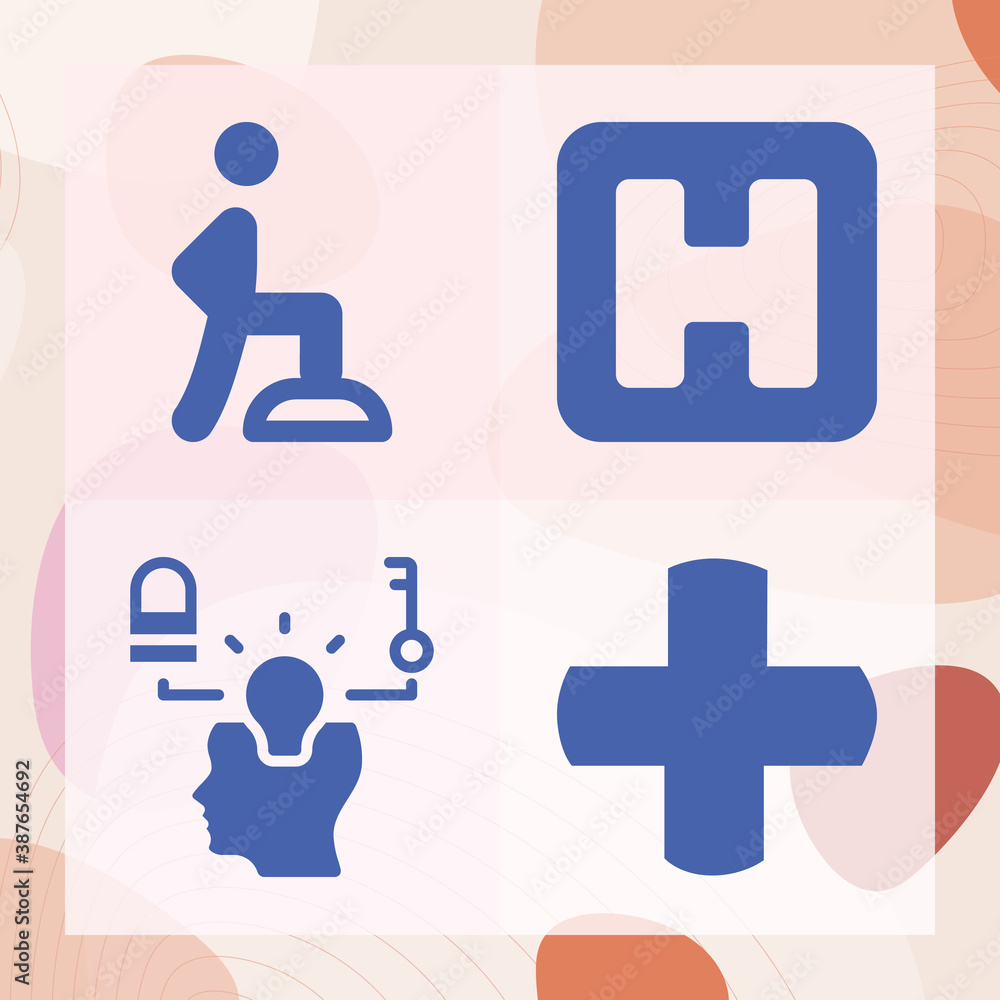 Simple set of mental related filled icons Simple set of mental related filled icons