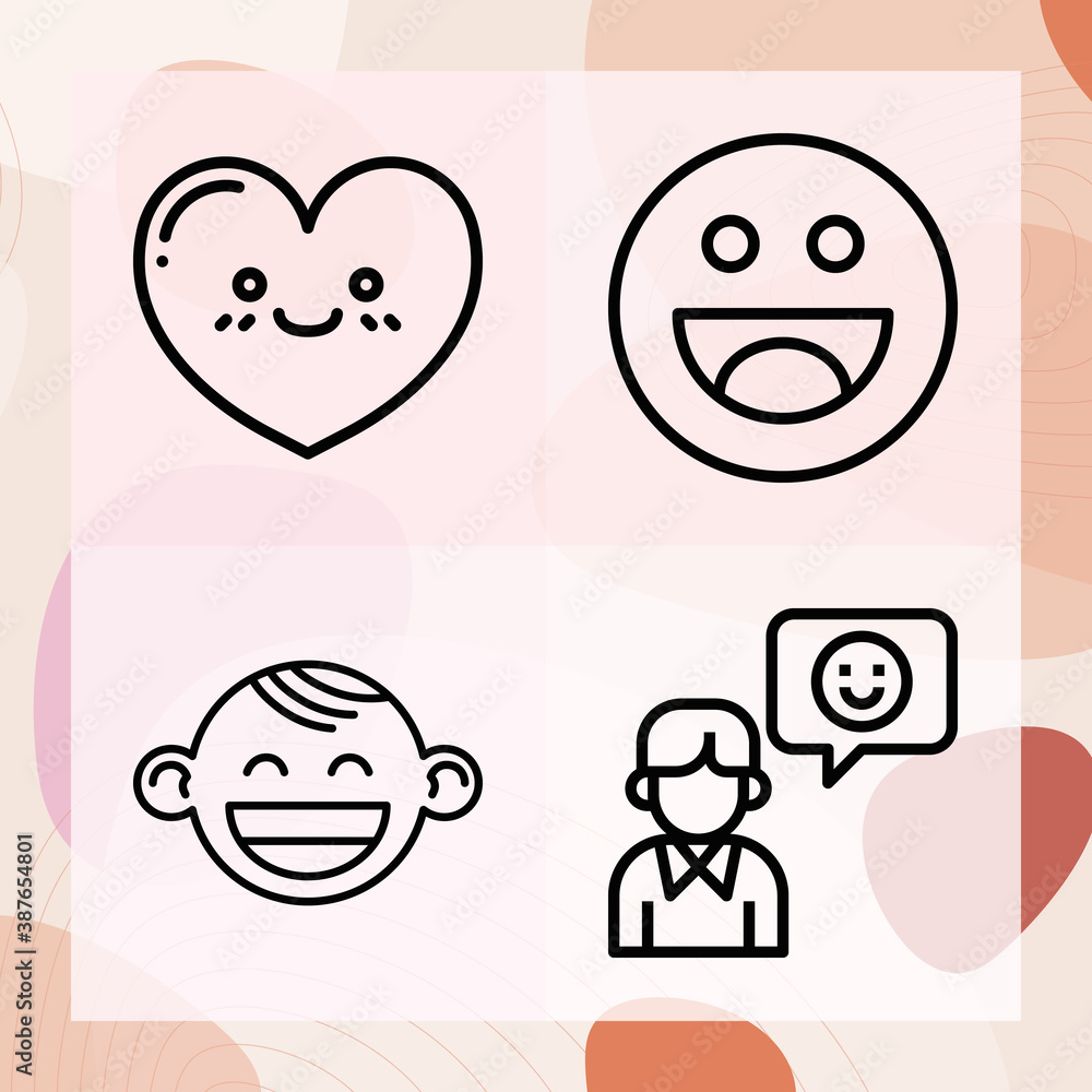 Simple set of facial gesture related lineal icons Simple set of facial gesture related lineal icons
