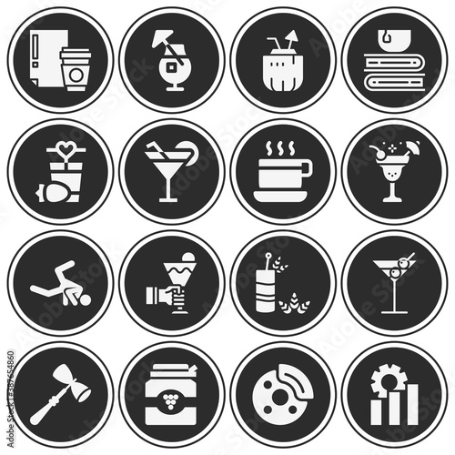 16 pack of blockade  filled web icons set