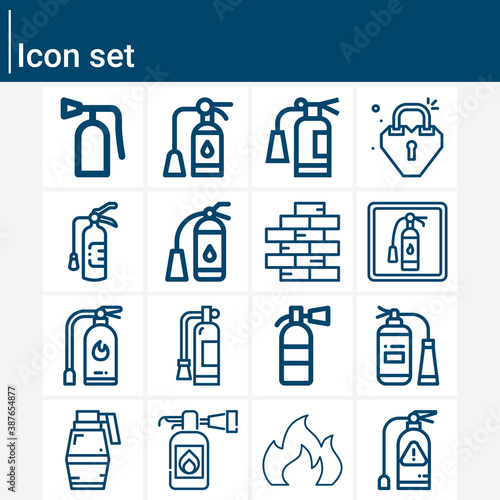 Simple set of fastened related lineal icons.