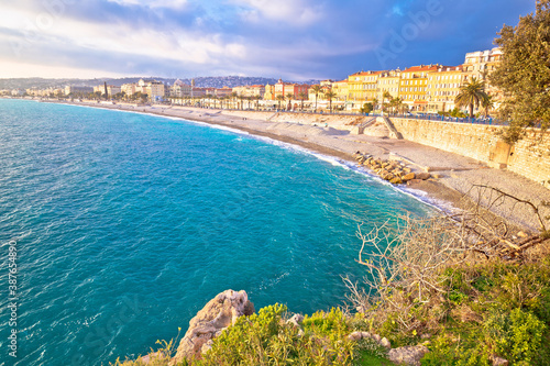 Fototapeta Naklejka Na Ścianę i Meble -  City of Nice Promenade des Anglais waterfront and beach view, French riviera
