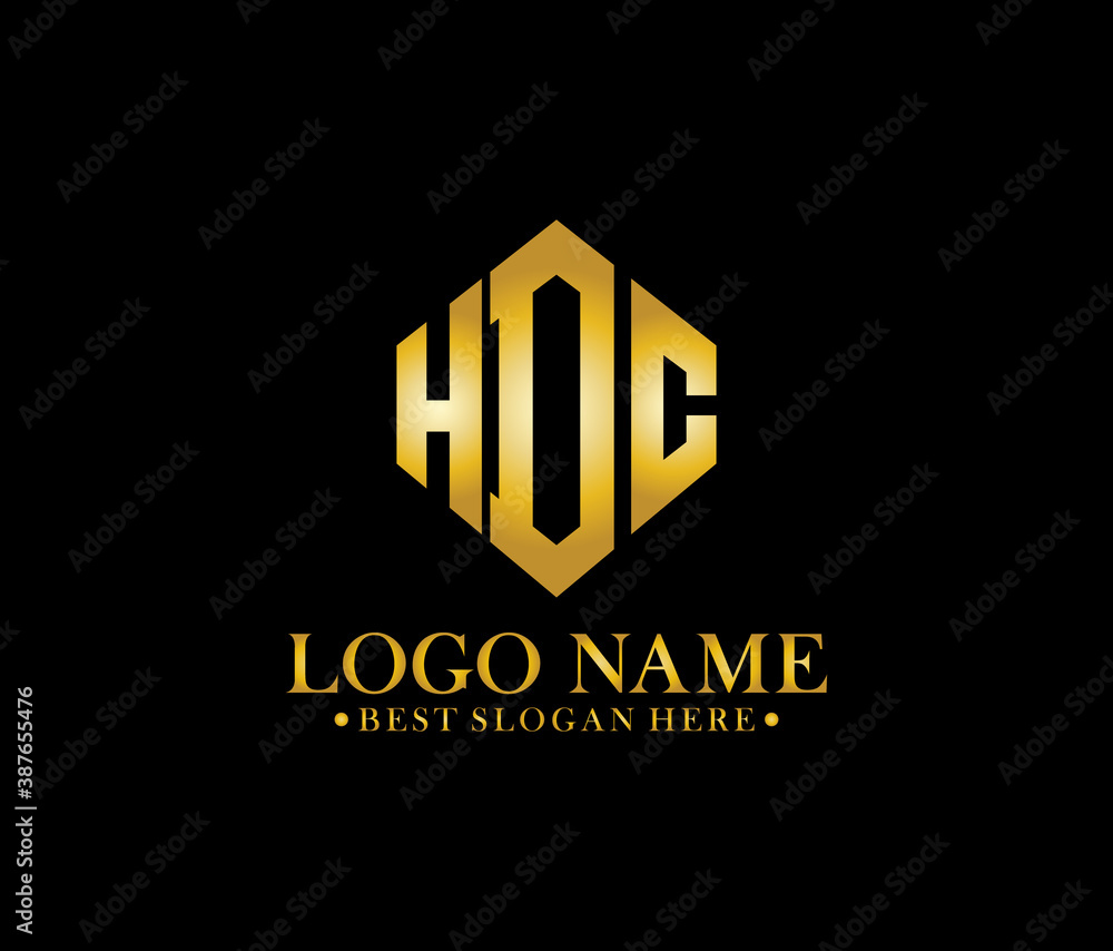 HDC Diamond Alphabet Modern Logo Design Concept