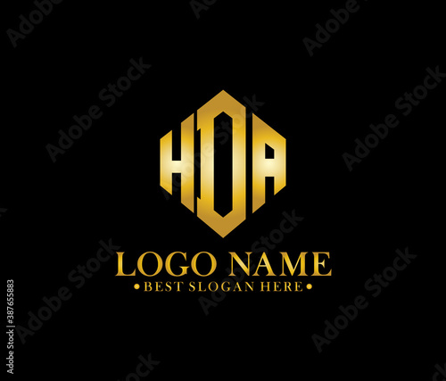 HDA Diamond Alphabet Logo Design Concept