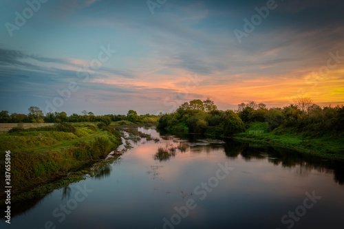 sunset over the river Barrow, County Kildare, Ireland