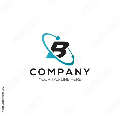 B Alphabet Circle Logo Design Concept