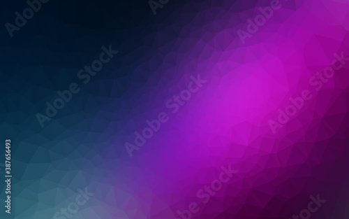Dark Pink  Blue vector polygon abstract backdrop.
