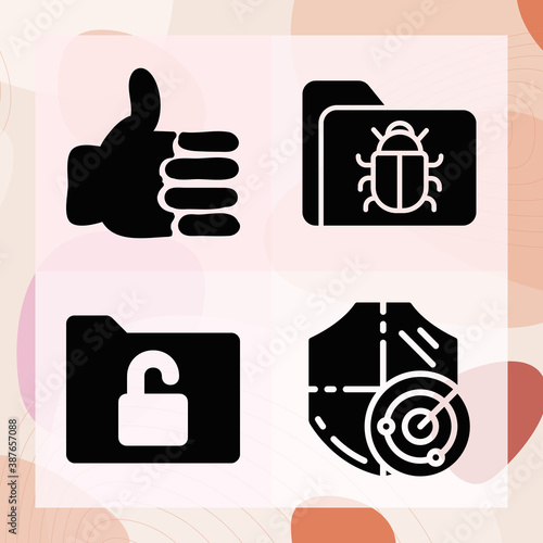 Simple set of identity related filled icons
