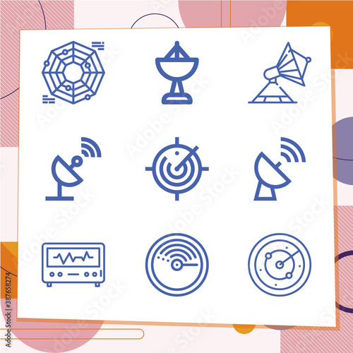 Simple set of 9 icons related to tracking