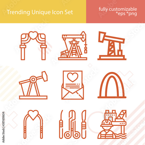 Simple set of aorta related lineal icons.