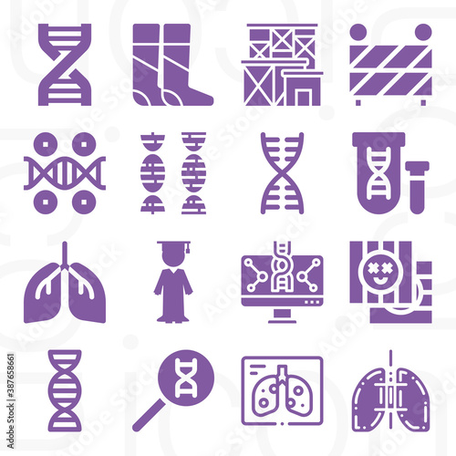 16 pack of under  filled web icons set