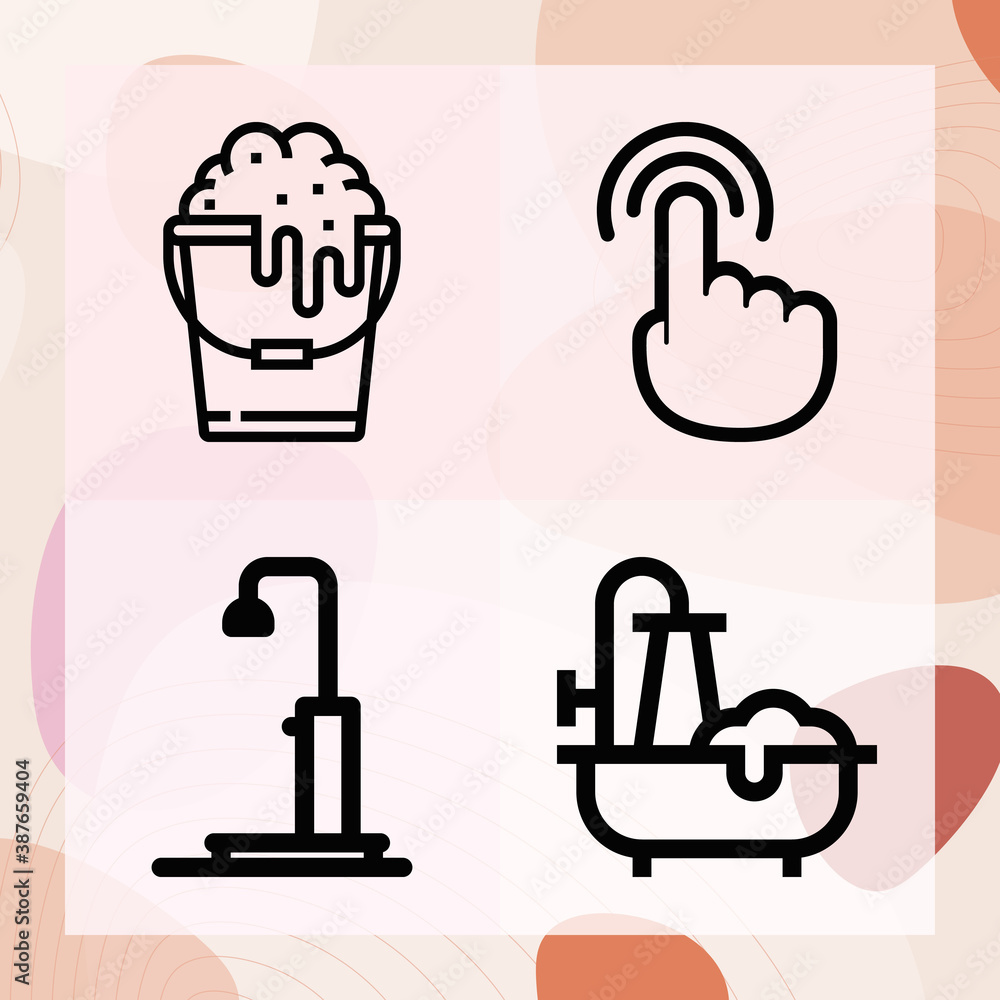 Simple set of multiple related lineal icons Simple set of multiple related lineal icons