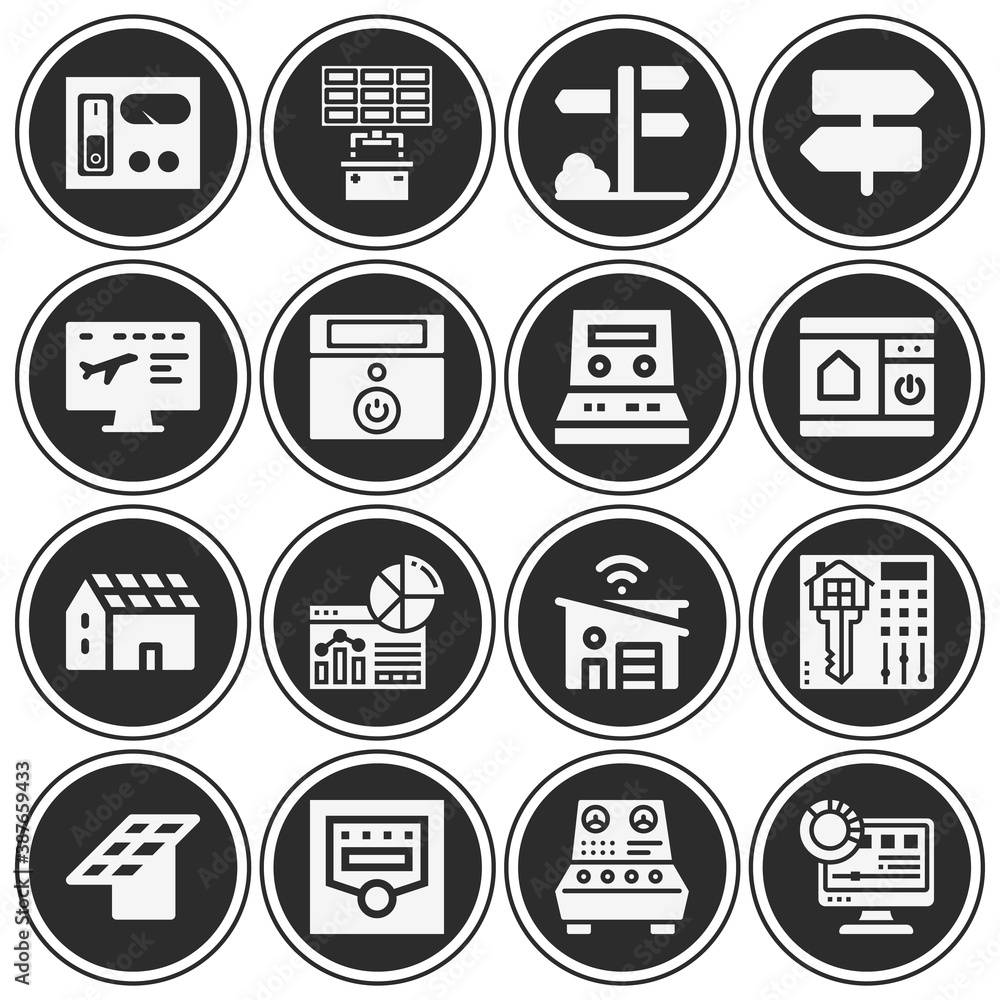 16 pack of control board filled web icons set 16 pack of control board filled web icons set