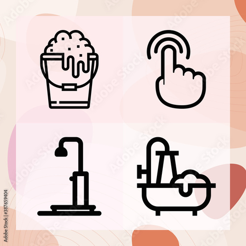 Simple set of multiple related lineal icons