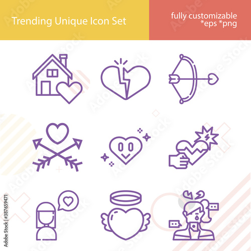 Simple set of cardiac valve related lineal icons.