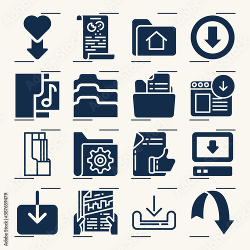 Simple set of functionality related filled icons.