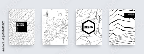 Abstract background design, set of modern covers, vector illustration