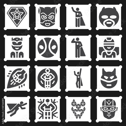 16 pack of savage  filled web icons set