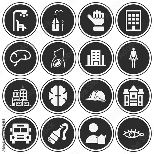 16 pack of metropolitan filled web icons set
