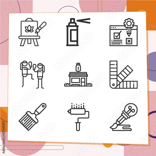 Simple set of 9 icons related to war