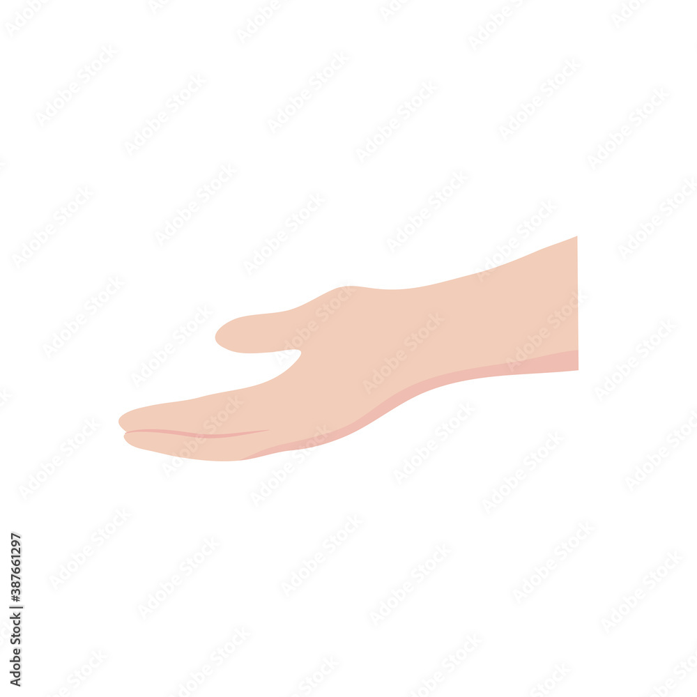 icon of hand, flat style design icon of hand, flat style design
